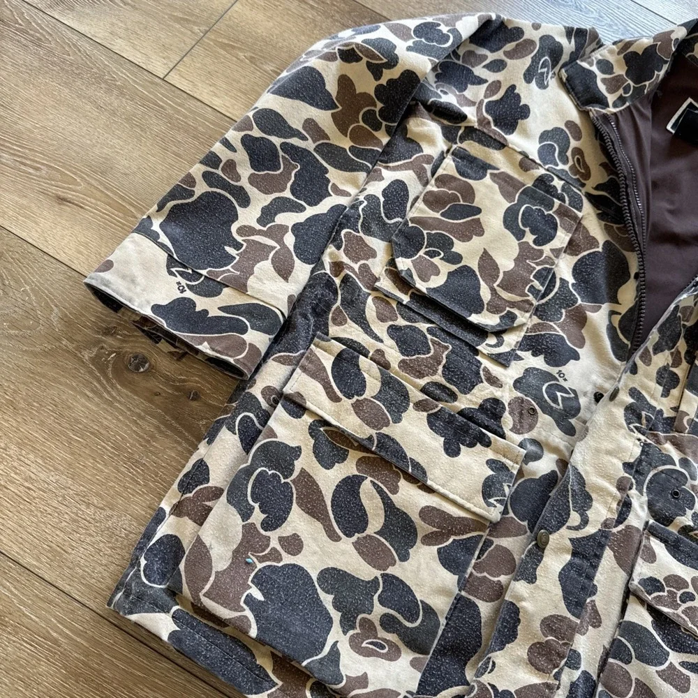 Vintage 10x Chore Coat‎ Mens L Duck Camo Hunting Barn Jacket 90s Gore-Tex